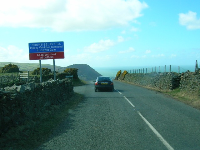 A39 - Countisbury Hill Sign