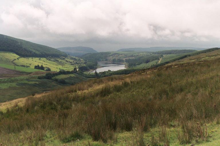 A4059 looking south towards the Cantref Reservoir from the same location as the previous photo.