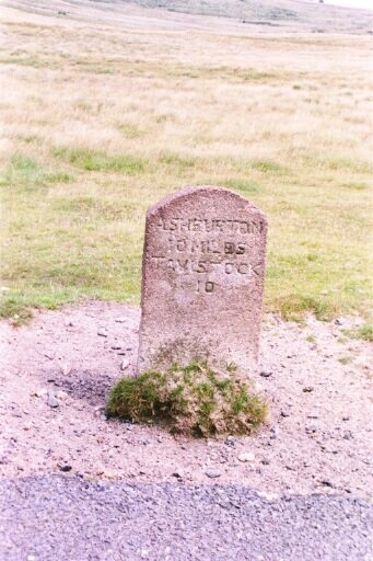 Milestone - mid way between Tavistock and Ashburton