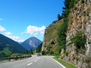 St Bernard Tunnel Approach Road, Switzerland - heading north