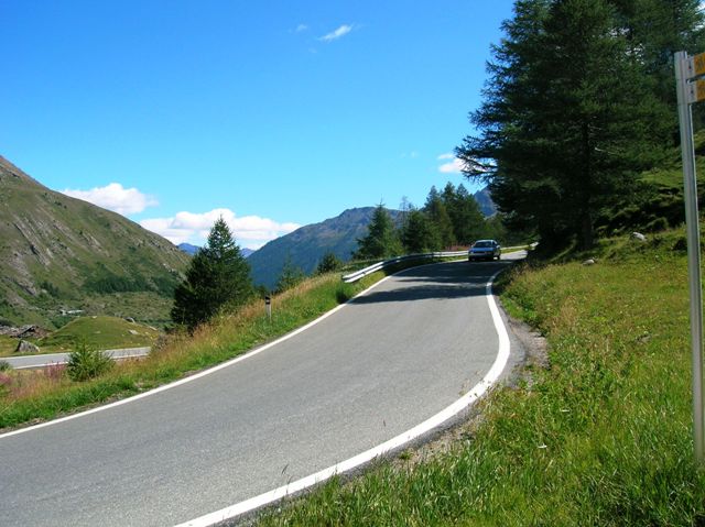 On the way down from the Petit St Bernard Pass, into Italy