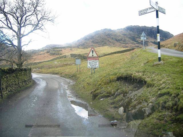 Wrynose Pass warning signs
