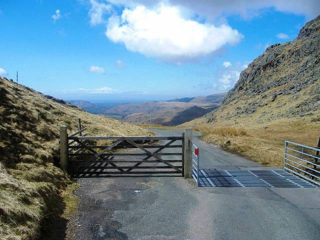 Gate and Cattle Grid at the top of the Hardknott Pass
