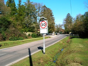 Brockenhurst speed limit sign
